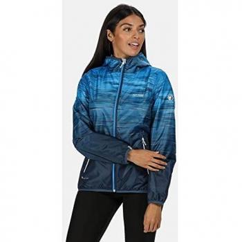 Regatta Leera IV-Chaqueta Compresible Impermeable Y Transpirable, con Capucha, Costuras Selladas Y Forro De Malla Jackets Waterproof Shell, Mujer, Blue Aster, 14