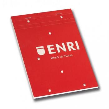 Enri Bloc de Notas A5 Liso 80 Hojas con Tapa Blanda Rojo Grapado 100102716