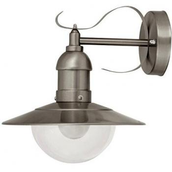 Aplique de 1 brazo Rabalux Oslo, lámpara exterior IP44 de metal en color plata para casa y balcón