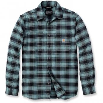Camisa de manga larga Carhartt Rugged Flex Franela a cuadros para hombre en color Negro Verde