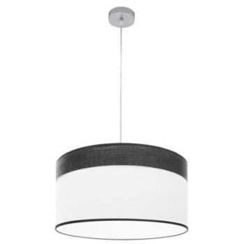 Lámpara Colgante Cloe 2xe27 Cromo y Madera Negra 50x50 cm