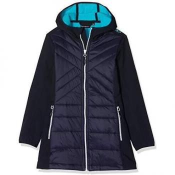 CMP Abrigo híbrido de Softshell para niñas., Niñas, Abrigo, 39A0685, negro y azul, 128