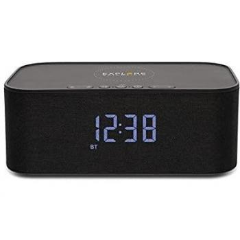 Explore Scientific BCC1001 - Altavoz estéreo Bluetooth con función de Despertador y Carga, Color Negro