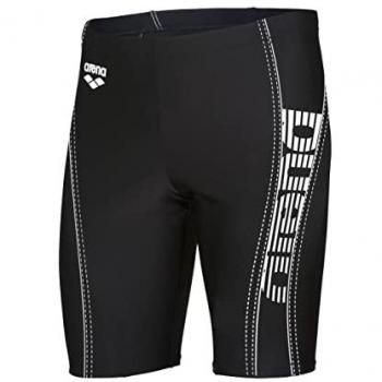 Bañador Arena Byor Evo Jammer para Hombre negro y blanco, modelo R, características: diseño ajustado, tejido resistente al cloro, secado rápido, tecnología de compresión y soporte muscular