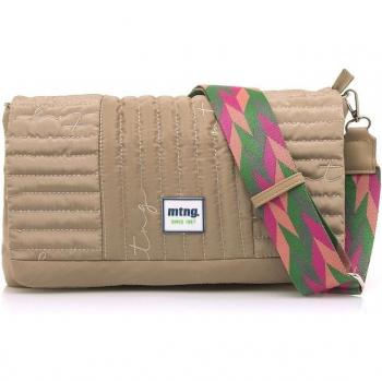 Mustang Lane2 Beige Bandolera para Mujer con Asa Estampada y Cierre de Solapa