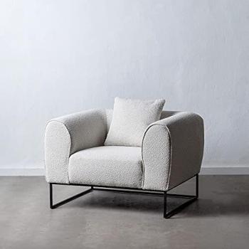 Sillón Blanco Roto de diseño de Tela y Metal de 97x84x68 cm - LOLAhome