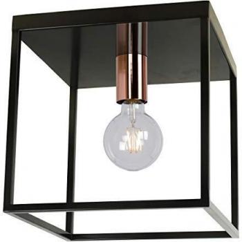 Luz de Techo Moderna Arthur E27 - Plafón Cubo Negro Dimmable