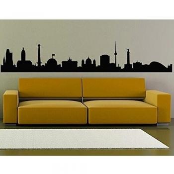 mantiburi WTD 362 - Adhesivo Decorativo para Pared, diseño de Berlín con Silueta, 80 x 399 cm, Color Berenjena