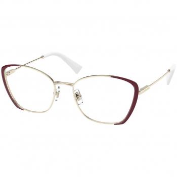 Miu Miu MU51UV 09X1O1 Women's Eyeglasses - Stunning Red Frame Fashion Glasses, Multicolor female, Size: 52 MM (Frame Only) - Blue Light Block Available