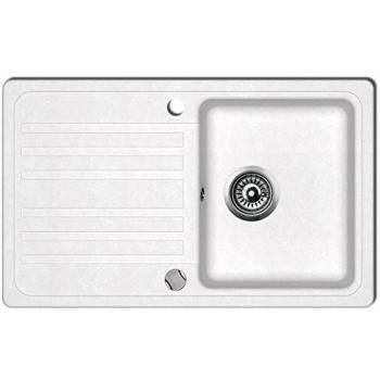 vidaXL Fregadero reversible blanco crema de granito de una cubeta con escurridor