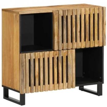 Aparador de madera maciza de mango rugosa 80x34x75 cm Marrón, Armario de almacenaje, Mueble aparador, Mueble de almacenaje de Cocina, bufé