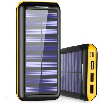Cargador Portátil PLOCHY 24000mAh Cargador Móvil Portátil Batería Externa, Entrada Doble y 3 Puertos de Salida USB, Cargador Solar Power Bank para iPhone, iPad, Samsung, LG, y Otros Dispositivos