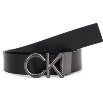 Calvin Klein Men's Adjustable Reversible Black Metal Bombe Belt 35mm Size 110 CM
