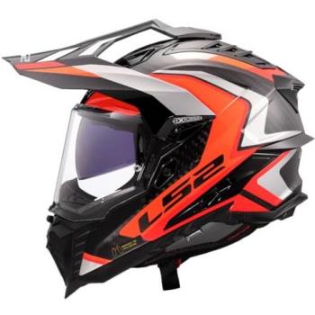 Casco de Moto Cross Integrale Off-Road en Carbono LS2 MX701 Explorer Naranja Talla L