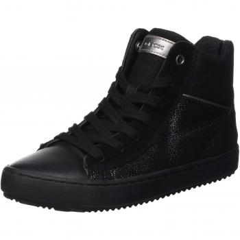 Geox J Kalispera Girl D Hi-Top Trainers, Black