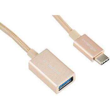 Cable Innergie MagiCable USB-C a USB-A Hembra de 30 cm para Carga y Transferencia de Datos, Color Dorado