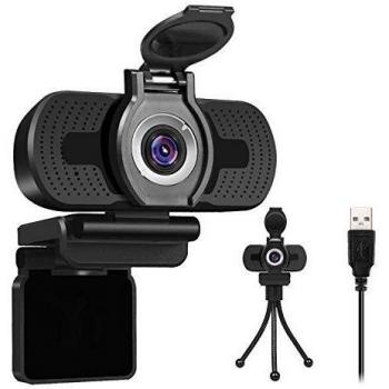 LarmTek Cámara web 1080P Full HD con cubierta de cámara web,cámara de computadora portátil para conferencias y videollamadas,cámara web Pro Stream con videollamadas Plug and Play,micrófono incorporado