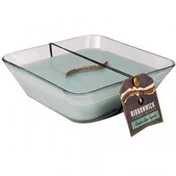 Pajoma 44918 Ribbon Wick Decor Collection Green Tea Agave en fuente de cristal, S