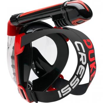 Máscara de Buceo Cressi Duke Unisex con Visión Amplia y Sistema de Secado, Color Rojo y Negro, Talla M/L