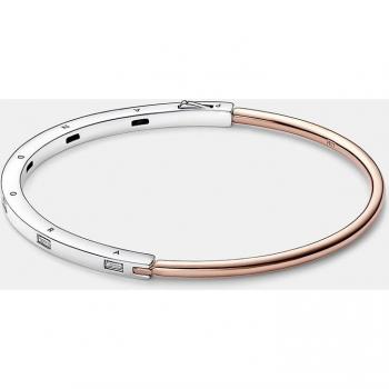 Pulsera Pandora Bicolor con Circonitas y Detalles de Plata