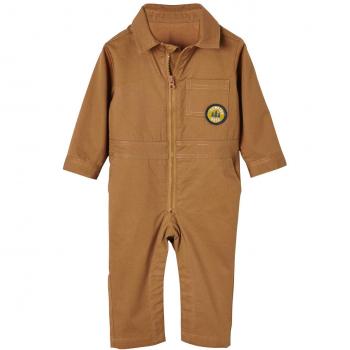 VERTBAUDET Mono de tejido con forro estilo taller para bebé niño Marron claro liso 6M-67CM