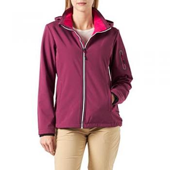 CMP Chaqueta Softshell Mujer Capucha Desmontable Rosa Granate XS 39A5006