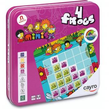 Juego de Mesa Cayro 4 Frogs - Lata Miniatura con Ranas de Madera