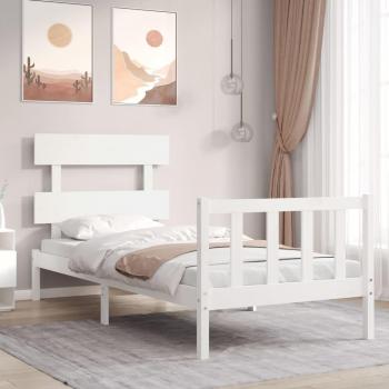 Cabecero de cama blanco de madera maciza con diseño único y estructura resistente