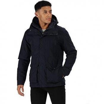 Regatta Ranier - Parka Impermeable y Transpirable con Aislamiento térmico, con Capucha, Impermeable, Hombre, Color Azul Marino, tamaño Small