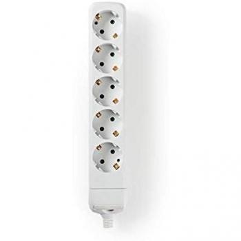 Nedis EXSO500F1WT Regleta | Contacto con Protección | 5 Tomas | Blanco