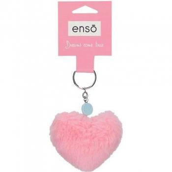 Llavero pompón corazón rosa Enso