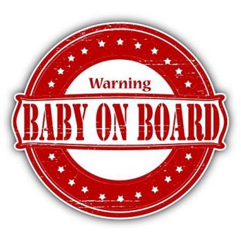 Baby On Board Grunge Warning Stamp Alta Calidad De Coche De Parachoques Etiqueta Engomada 12 x 12 cm