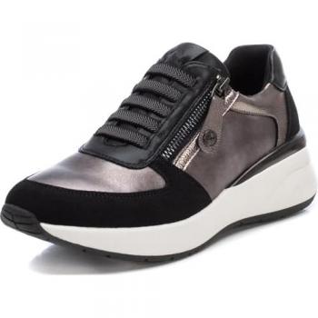 Zapatillas Deportivas de Mujer XTI con Cremallera y Cordones, Color Negro, Talla 39