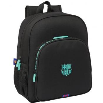 Mochila Escolar F.C. Barcelona Negra 32 x 38 x 12 cm, Adaptable a Carro, Ideal para Niños en Edad Escolar, Cómoda y Versátil, Calidad y Resistencia