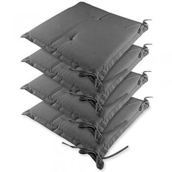 Set de 4 cojines para silla Sydney gris claro 41x37x5cm impermeables
