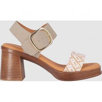 Chika10 Leather NEW GODO 02 Sandalia de Tacón Blanco/White