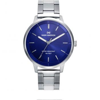 Mark Maddox Greenwich HM1013-37 - Reloj de hombre con caja y brazalete de acero, esfera azul