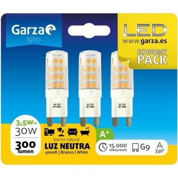 Garza Pack 3 Bombillas LED G9 3.5W Blanco Neutro