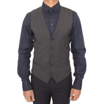 Dolce & Gabbana Gray Wool Stretch Dress Vest Blazer - IT48 | M