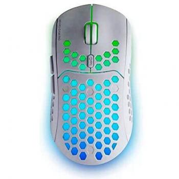 Mars Gaming MMW3W, Ratón Gaming Inalámbrico, RGB Flow, Ultraligero 79g, 3200DPI, Blanco