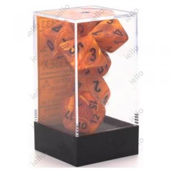 Vortex Polyhedral Dice Set - Orange/Black (7 Dice)