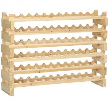 Botellero de vino Homcom para 72 botellas, de madera natural, 6 niveles, vertical, carga máxima de 100 kg, dimensiones 114x28x85 cm, ideal para cocina, comedor y bar