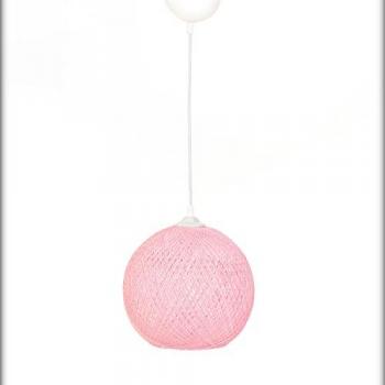 Lámpara de Techo Artesanal WELLHOME con Yute en Color Rosa Blanco