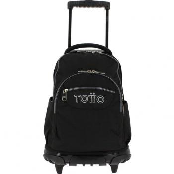Mochila Escolar con Ruedas Totto España Negra Renglones