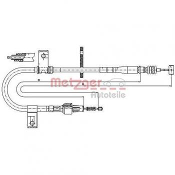 Cable de freno de mano Metzger 17.5040 para Suzuki Jimny, lado derecho trasero