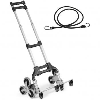 Carro de Carga Plegable Costway con Correa Elástica y Empuñadura Telescópica Regulable en 3 Posiciones, Capacidad de Carga hasta 80kg, Ideal para Mudanza, Compras y