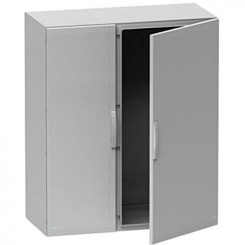Armario individual de 2 puertas serie NSYPLA de color Gris, 1250 x 1000 x 320mm, IP65, cerrado, poliéster PLA, Schneider Electric