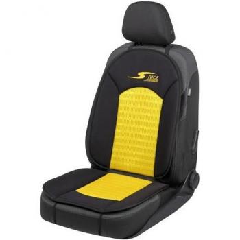 Funda de Asiento Universal WALSER S-Race Giallo/Negro con Almohadilla Proyectora