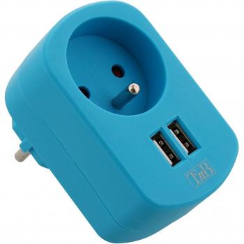 T'nB CHHOME21BL Cargador USB 2 en 1 azul 12 A