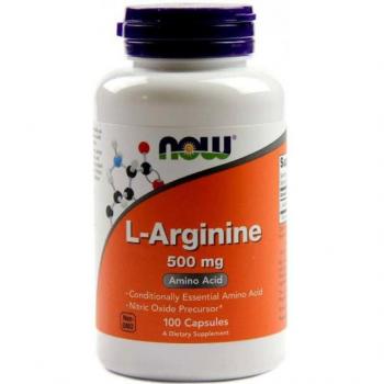 Now Foods L-Arginine 500 mg - 100 Capsules, Nitric Oxide Booster for Enhanced Blood Flow and Muscle Performance